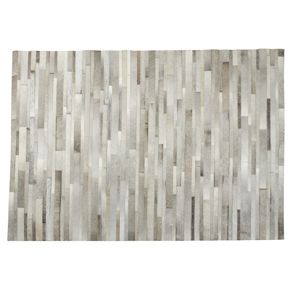 Hair On Leather Design Area Rug - 6' x 7'