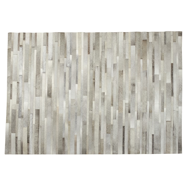 Hair On Leather Design Area Rug - 6' x 7'