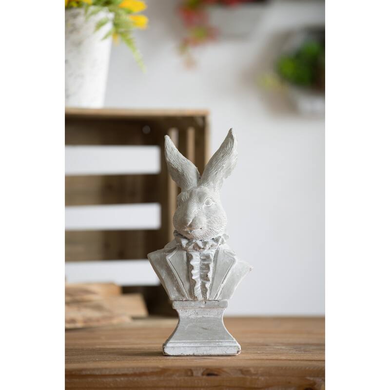 A&B Home 11-inch Gray Rabbit Bust Table Décor