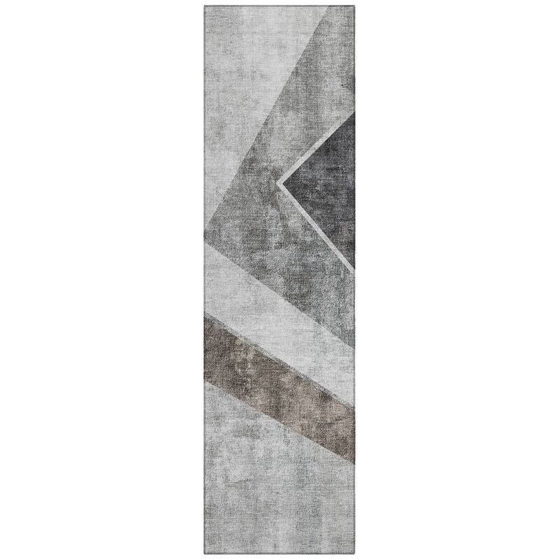 Machine Washable Indoor/ Outdoor Chantille Modern Geometric Rug