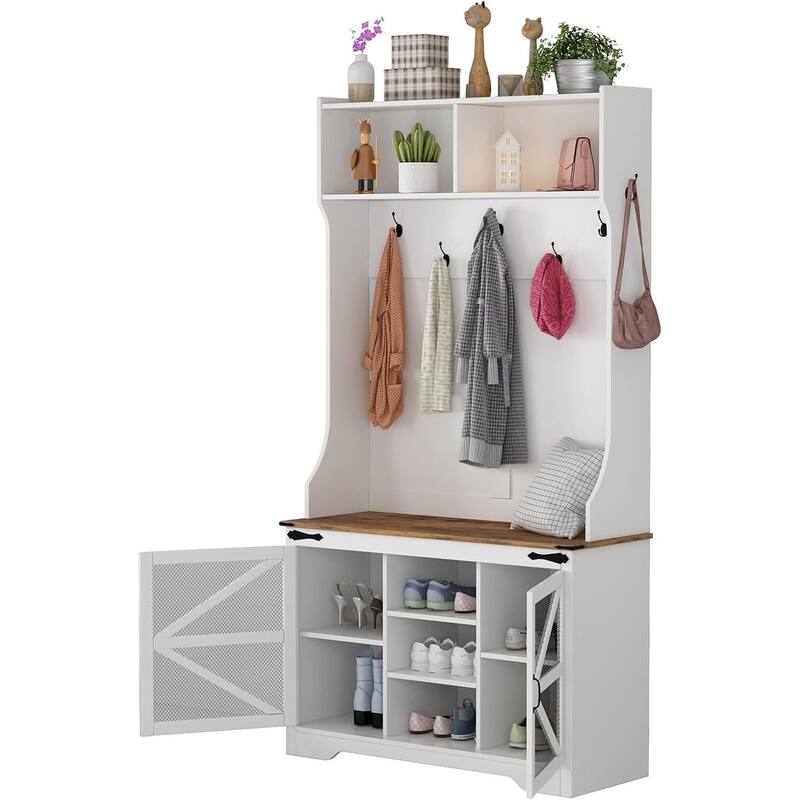 Hall Tree with Bench and Shoe Storage
