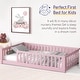 preview thumbnail 30 of 32, Twin Size Floor Bed for Kids with Safety Guardrails and Door and Slats
