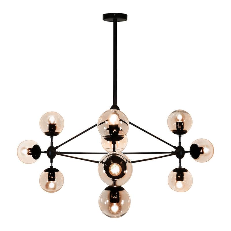 Enthen 10-Light Orb Black Chandelier