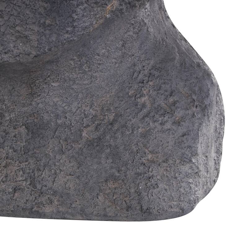 Magnesium Oxide People Distressed Textured Easter Island Head Indoor Outdoor Planter - Black - Roche River Decor