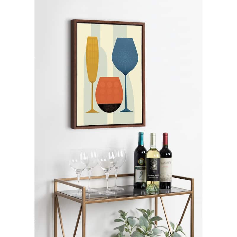 Kate and Laurel Sylvie Wine Framed Canvas by Amber Leaders Designs