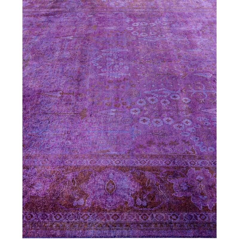 Overdyed One-of-a-Kind Hand-Knotted Area Rug - Purple - 7' 10" x 10' 4"