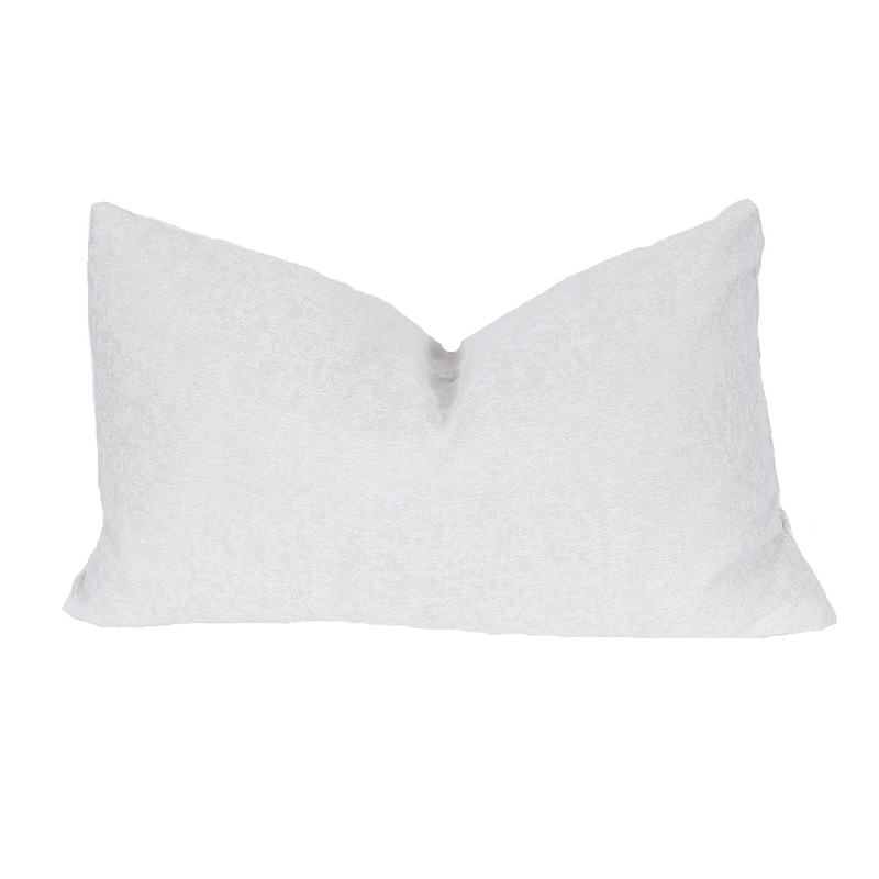HomeRoots 13" X 21" White Polyester Zippered Pillow