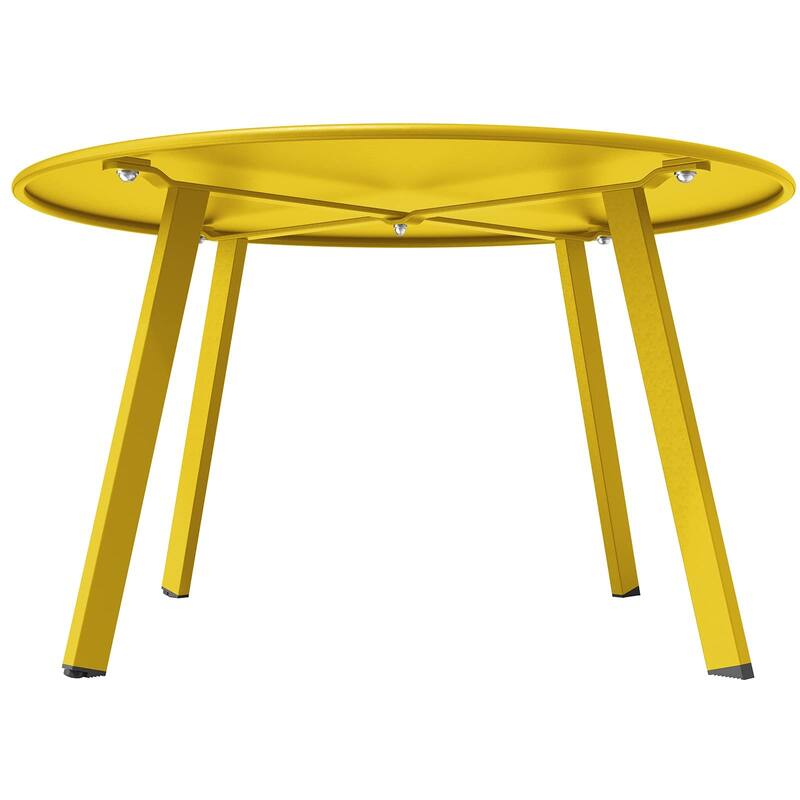 Outdoor Round Coffee Table, 28'' Patio Side Table for Backyard Patio Deck