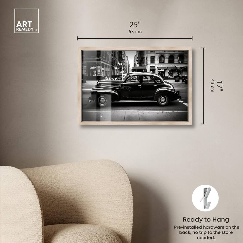Vintage Car in New York Shadowbox by Art Remedy