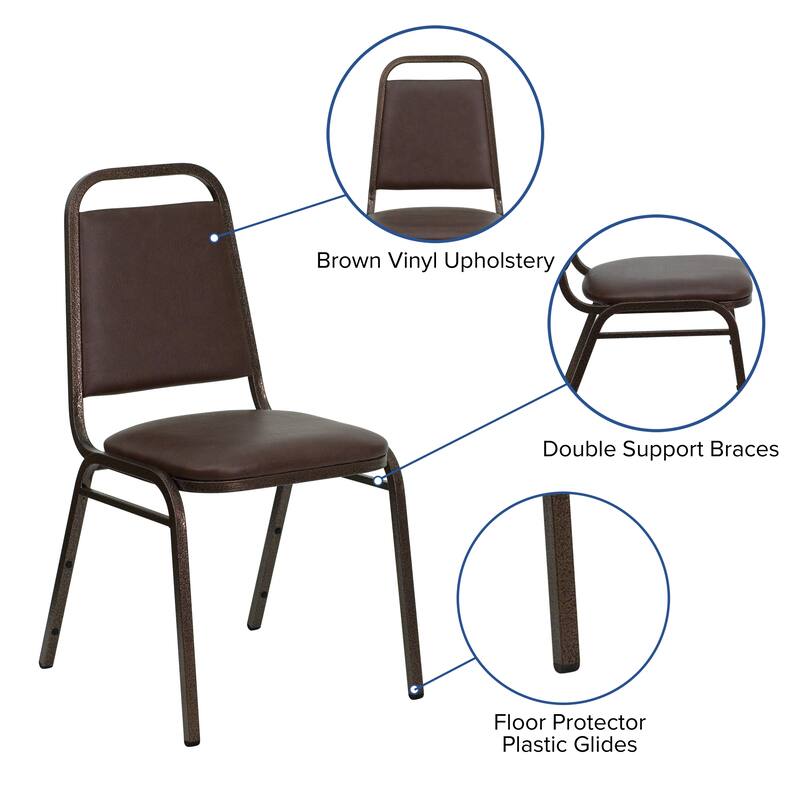 4 Pack Trapezoidal Back Stacking Banquet Chair - 20.25"D x 17.5"W x 34"H