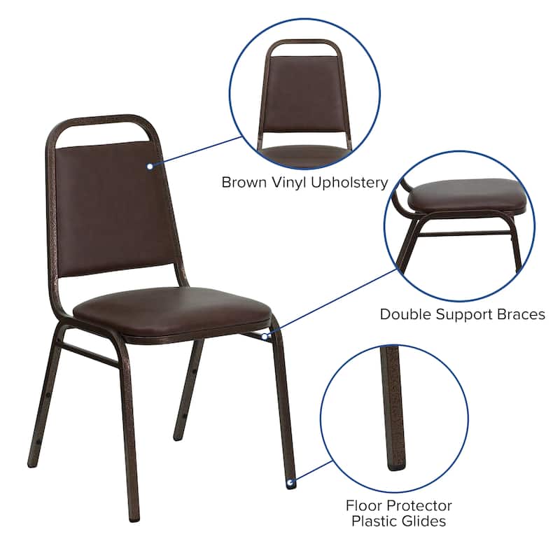 Trapezoidal Back Stacking Banquet Chair with 1.5" Thick Seat - 20.25"D x 17.5"W x 34"H