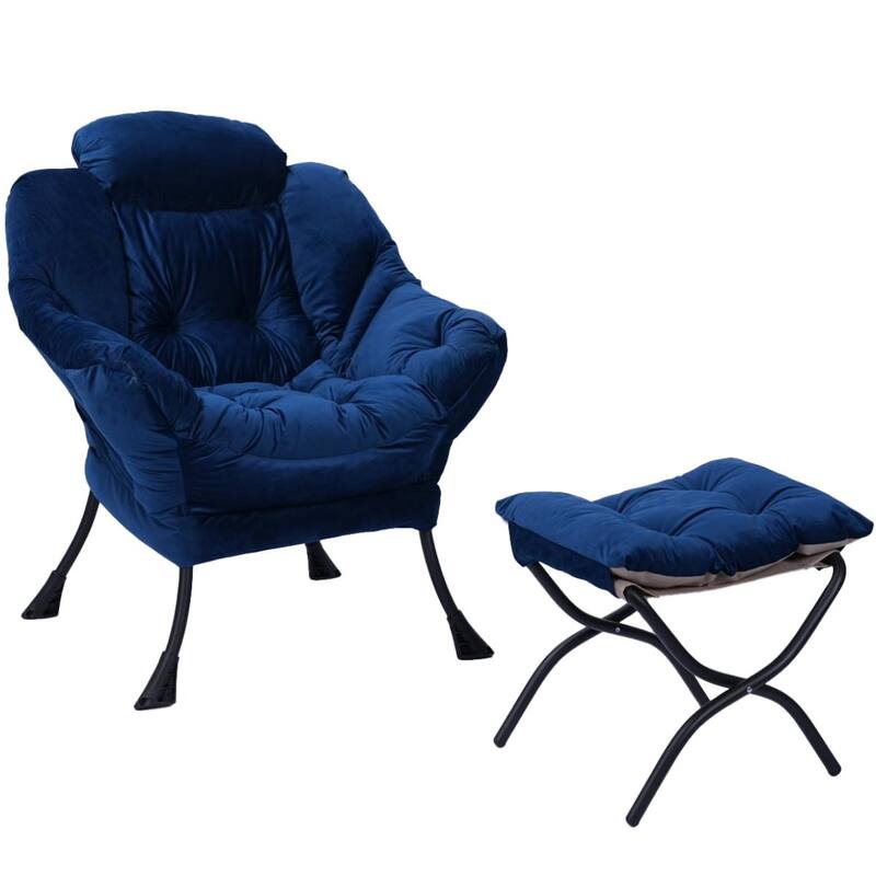 Modern Living Room Single Leisure Lounge Lazy Chair with Ottoman
