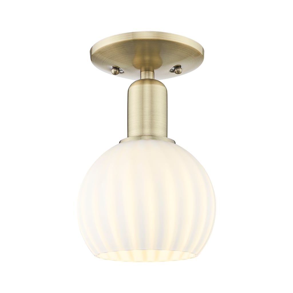 Innovations Lighting Endless Possibilities Arcadia - White Venetian - 1 Light 6" Semi-Flush Mount
