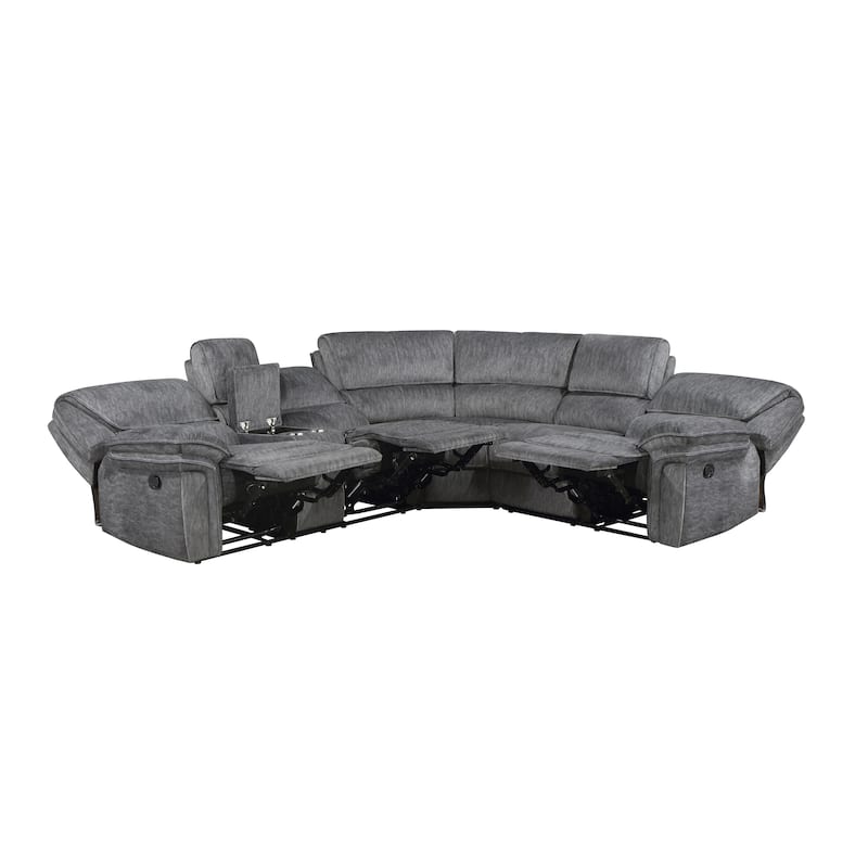 Ruth Microfiber Manual Reclining Sectional Sofa