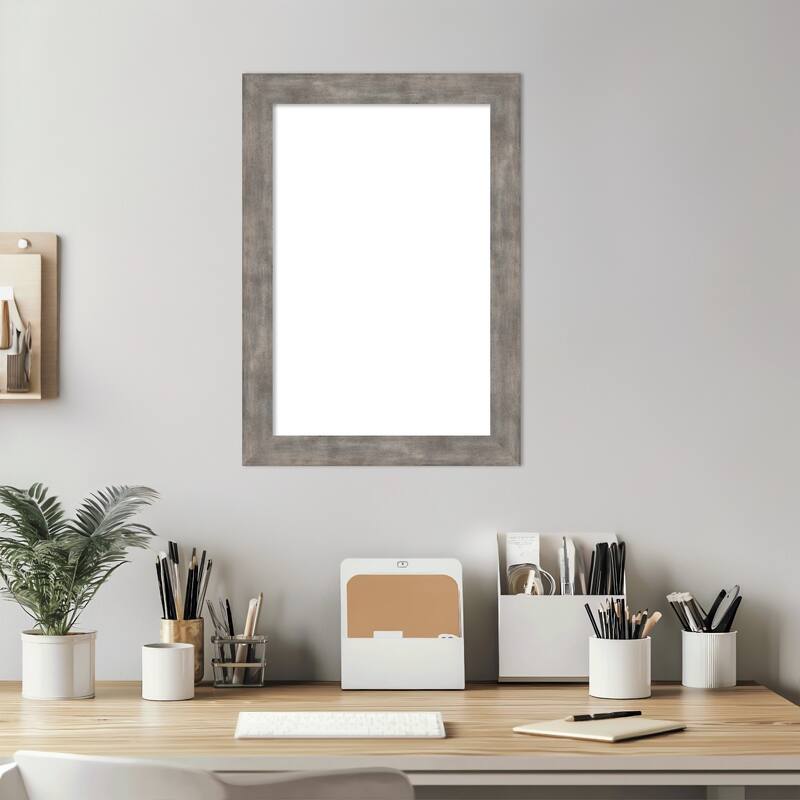 Amanti Art Marred Pewter Framed Dry Erase Magnetic Board