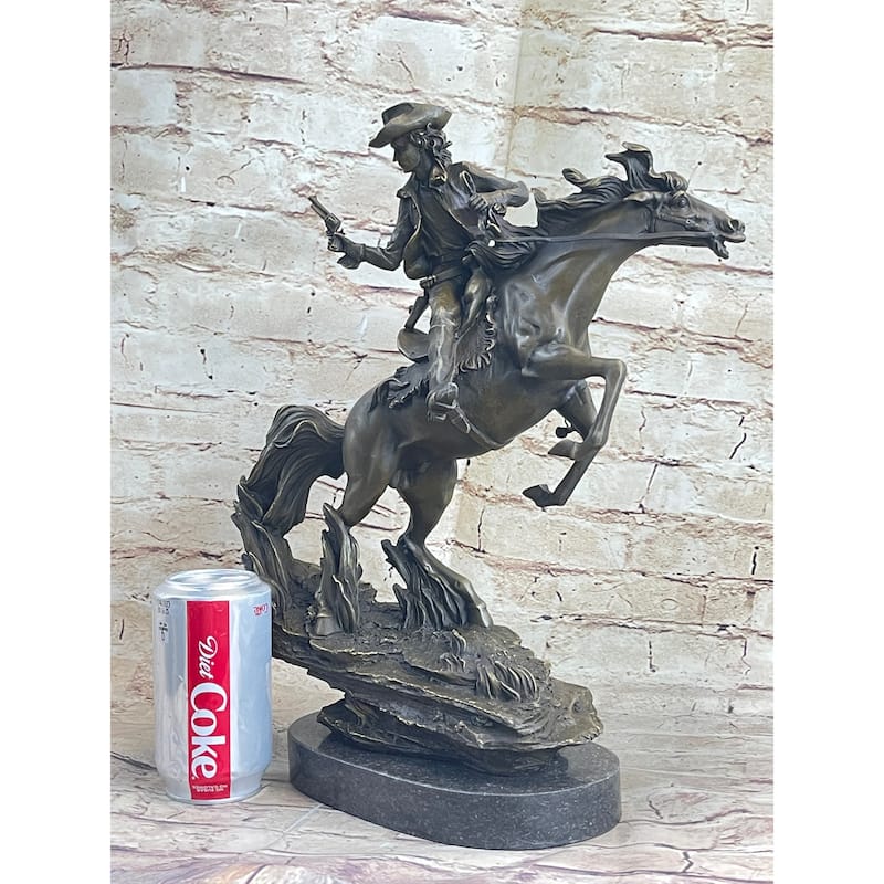 Original Kamiko Outlaw Wild West Bronze Marble Base Sculpture Statue Figurine
