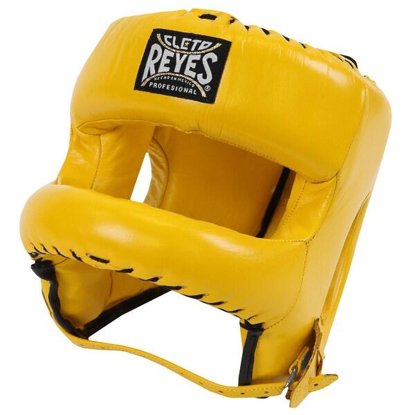 Yellow Cleto Reyes Redesigned Leather Boxing Headgear with Nylon Face Bar