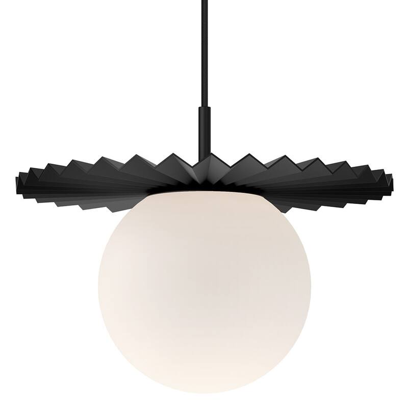 Alora Lighting PD501214OP Plume 14" Wide Pendant with Opal Glass Shade - Matte Black
