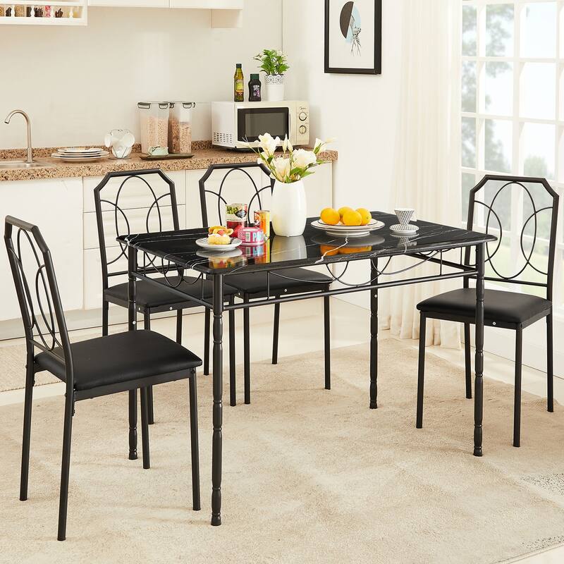 Javlergo 3/5 Piece Dining Table Set for 2/4, Dinette with Chairs for Kitchen, Breakfast Nook