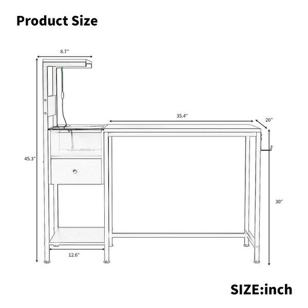Computer Desk With Power Outlet & Storage Shelves - Bed Bath & Beyond ...