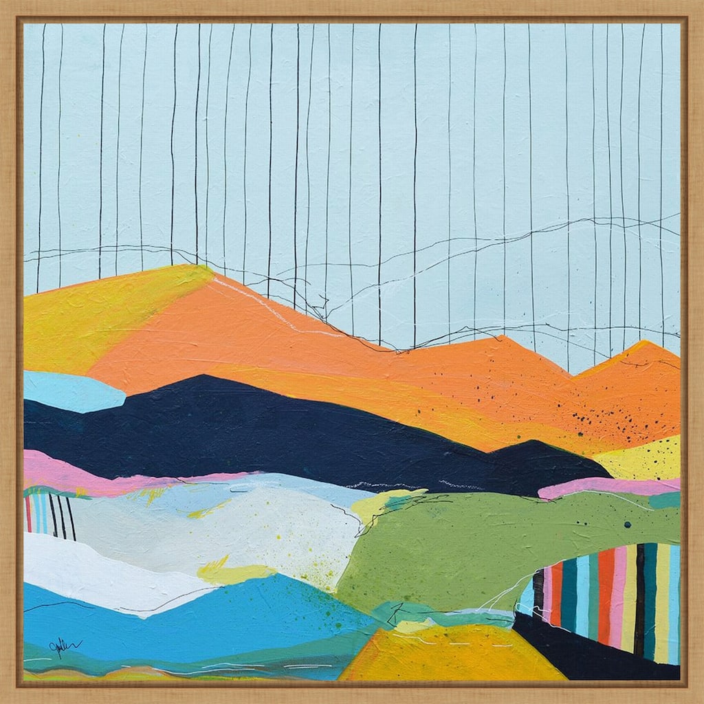 Colorfield No. 15 by Jan Weiss Framed Canvas Wall Art Print - Sylvie Maple