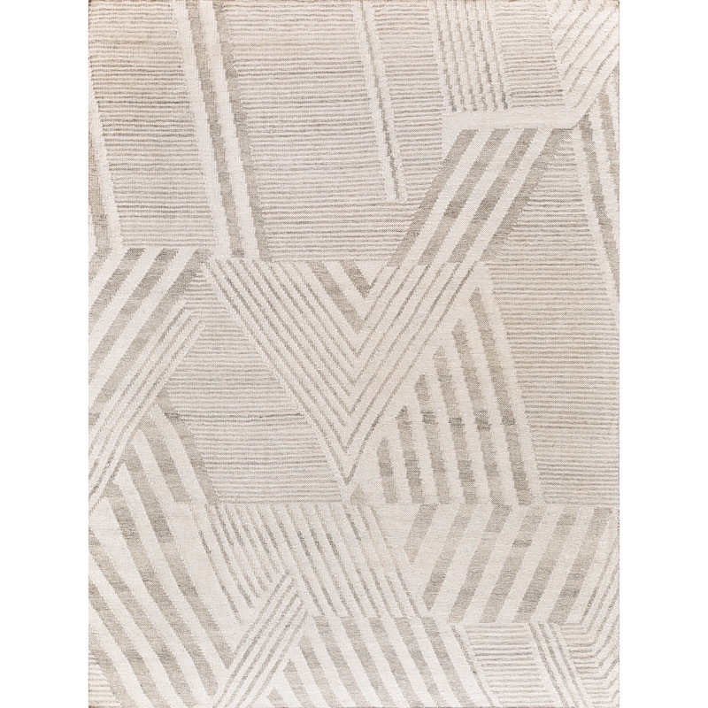 EXQUISITE RUGS Scandinavian Hand-loomed New Zealand Wool Grey/Ivory Area Rug.