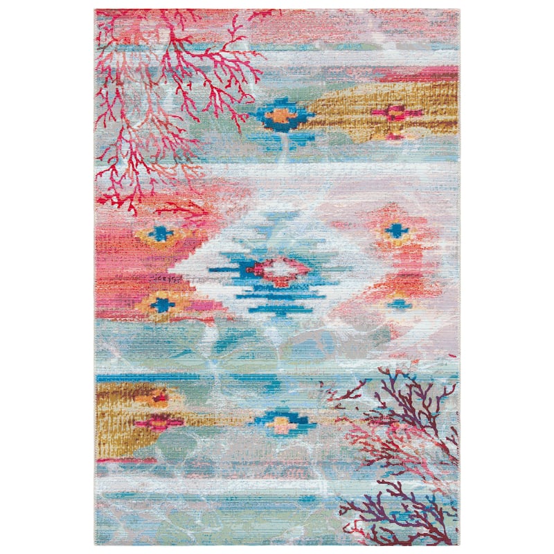 SAFAVIEH Barbados Profira Tropical Indoor/ Outdoor Waterproof Patio Backyard Rug