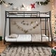 preview thumbnail 1 of 13, Metal Twin over Full Bunk Bed with Sturdy Construction & Secure Guardrail for Home