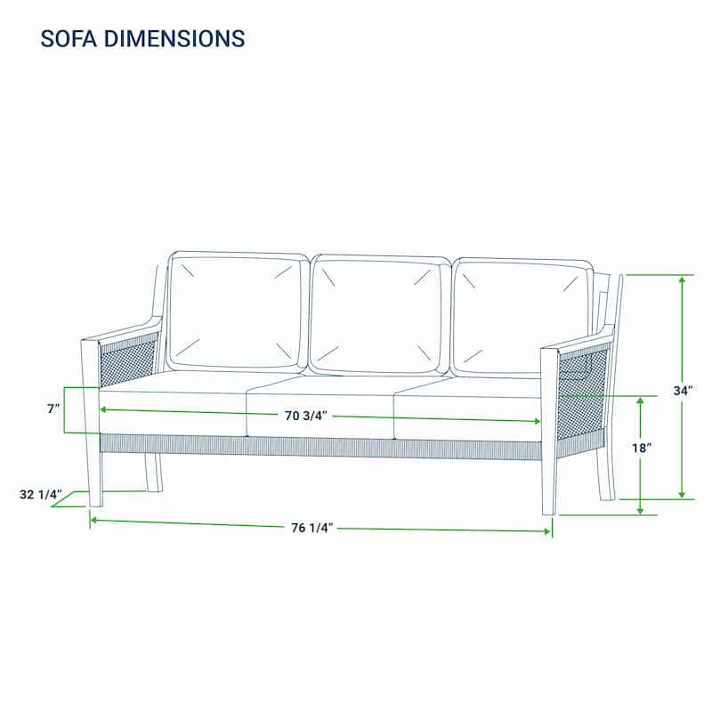 Cambridge Casual Nassau Teak Patio Sofa with Cushion
