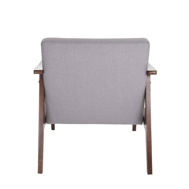 Zenvida Mid Century Modern Accent Armchair Solid Hardwood Upholstered