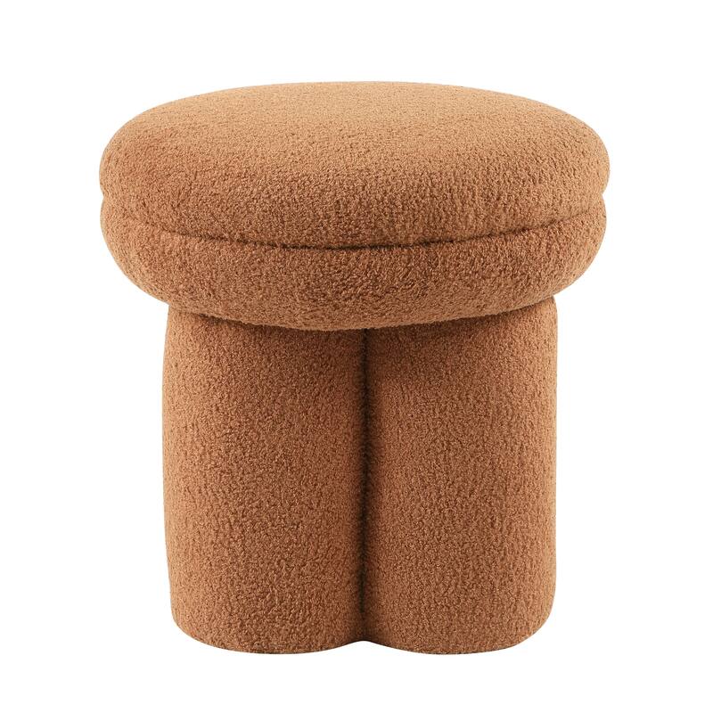 Furniture of America Ronan Modern 18-inch Mushroom Upholstered Ottoman