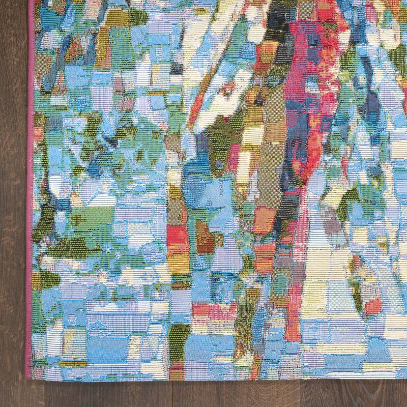 Nourison Color Splash Indoor/Outdoor Multicolored Graphic Area Rug