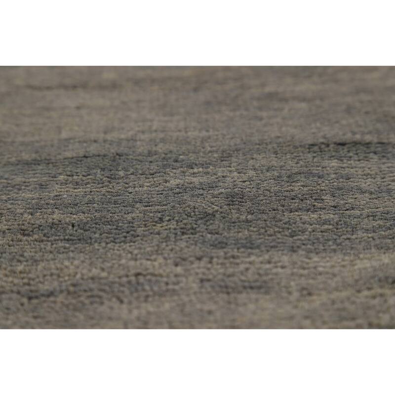 Stripe Gray Modern Gabbeh Oriental Rug Hand-Knotted Wool Carpet - 4'11" x 6'6"