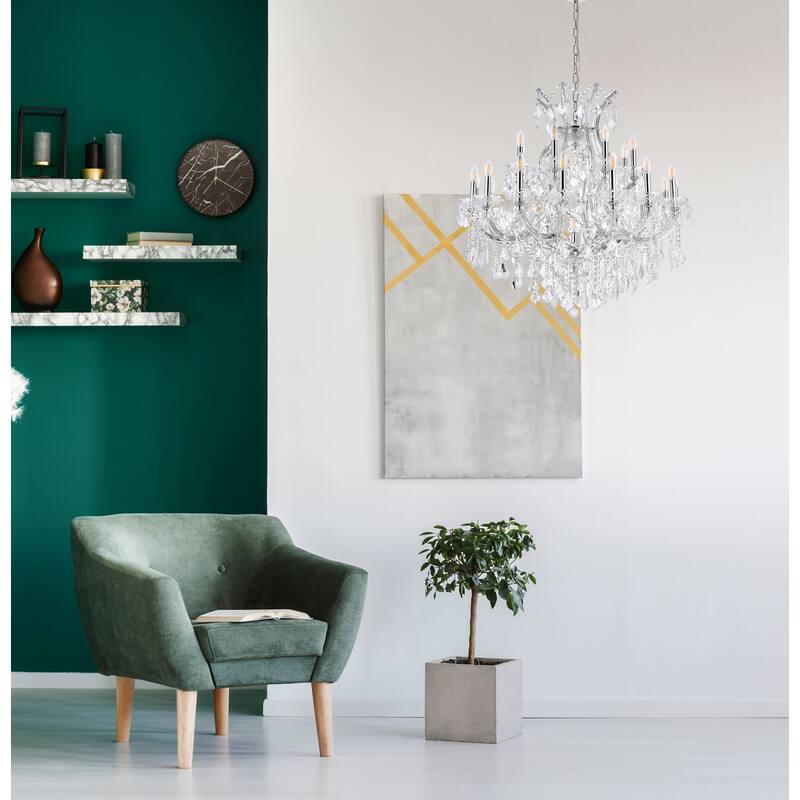 Fleur Illumination Collection Chandelier D:36in H:36in Lt:24 Chrome Finish