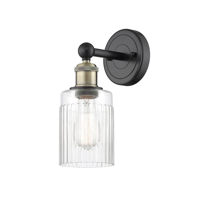 Innovations Lighting 616-1W-12-5 Hadley Sconce Hadley 12" Tall Wall - Black Antique Brass / Clear