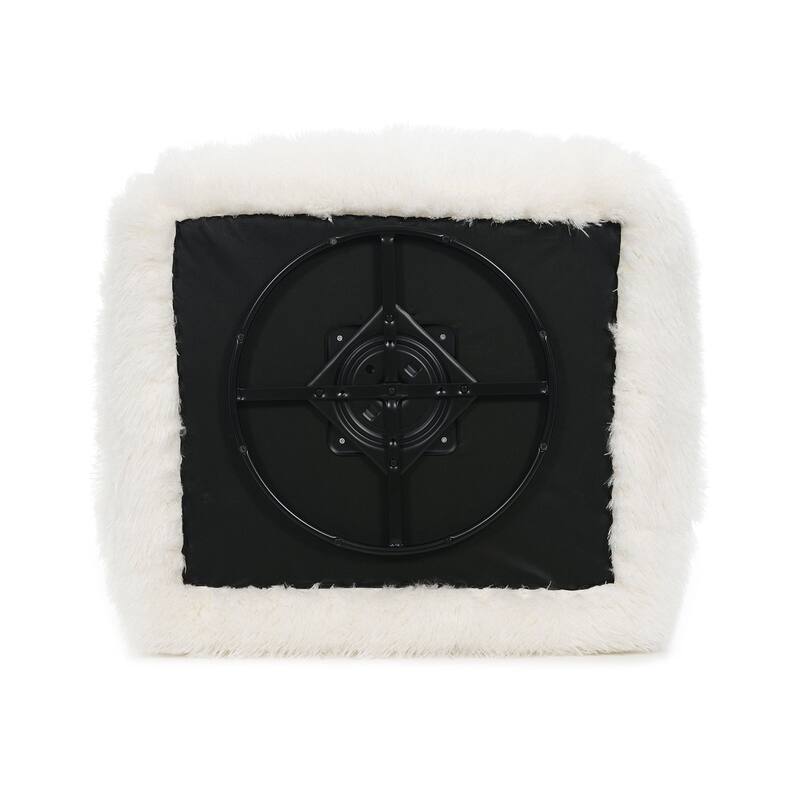 Modern White Finish Swivel Chair with Ball Pillow 1pc