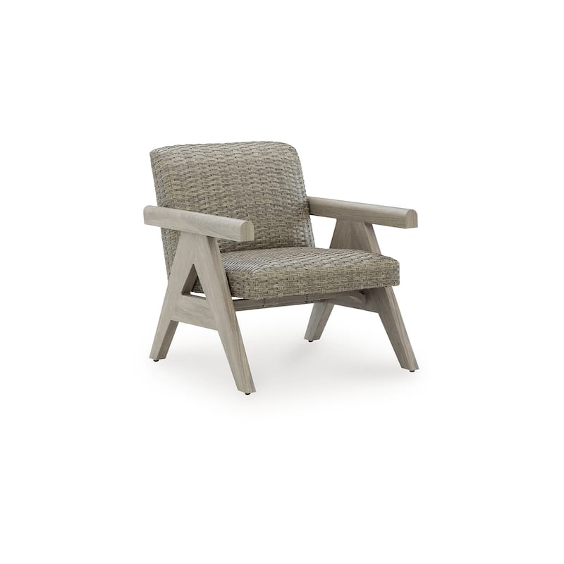 Signature Design by Ashley Haven Retreat Beige Outdoor Rocking Lounge Chair - 29.25" W x 30.5" D x 32.5" H