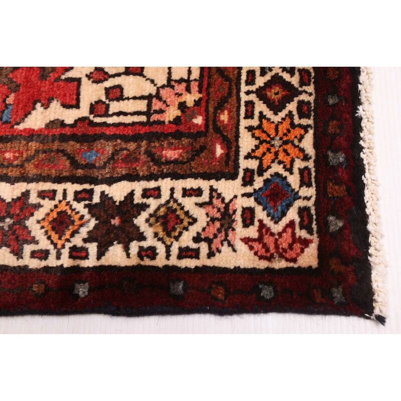ECARPETGALLERY Hand-knotted Andelz Red Wool Rug - 3'5 x 11'0