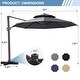 preview thumbnail 2 of 42, Crestlive Products 12ft Round Double Top Cantilever Patio Umbrella with 7-position Adjustment