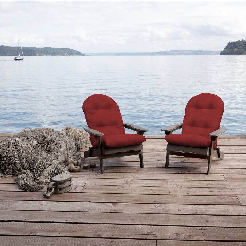 ARDEN Oceantex Outdoor Plush Modern Tufted Adirondack Cushion, 2 Pack, 20 x 18