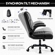preview thumbnail 6 of 6, BOSSIN Adjustable Flip-Up Arms Ergonomic Office Chair,PU Leather High-Back Computer Chair with Lumbar Support,Black