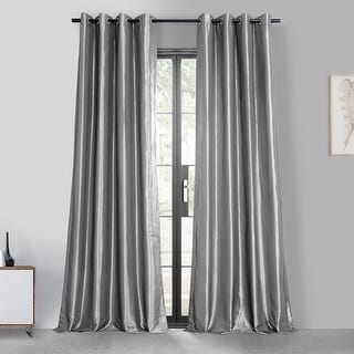 Exclusive Fabrics Grommet Blackout Faux Silk Taffeta 96-inch Curtain (1 Panel)