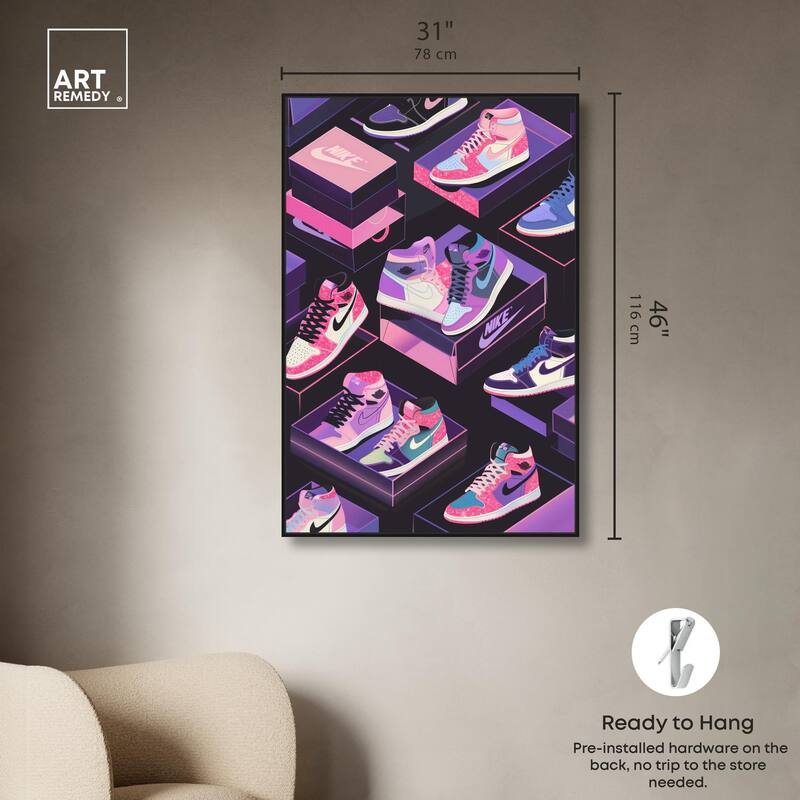 Neon Pastels Sneakers Canvas by Art Remedy