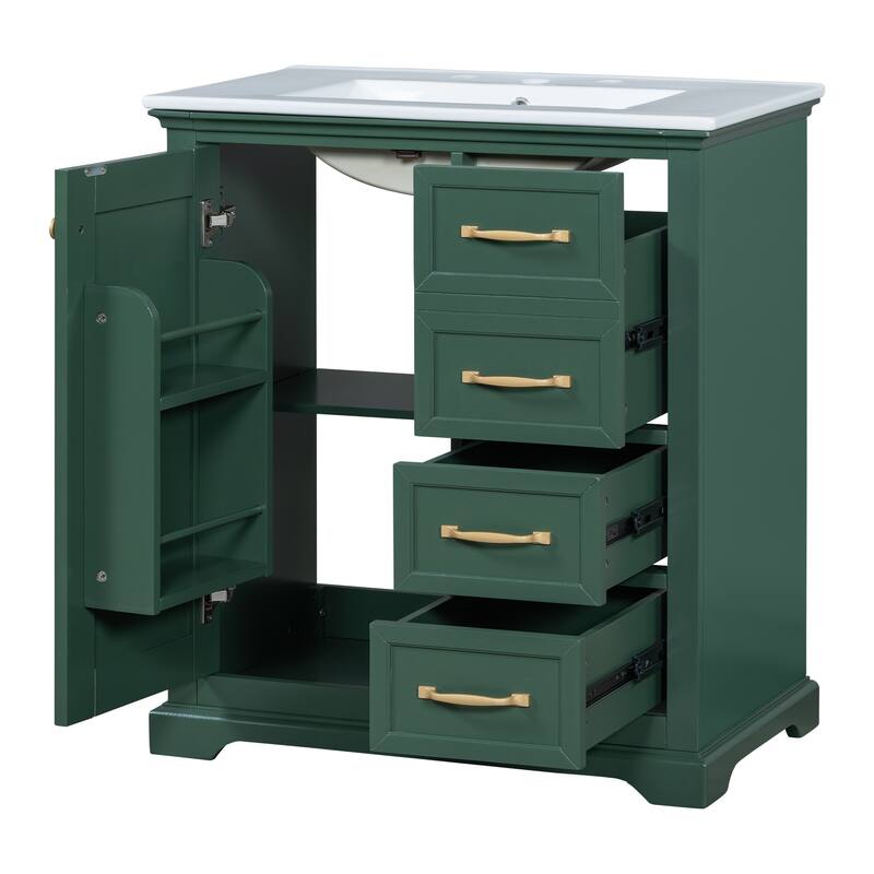 30" Bathroom Vanity Bathroom Cabinet with Sink and Drawers