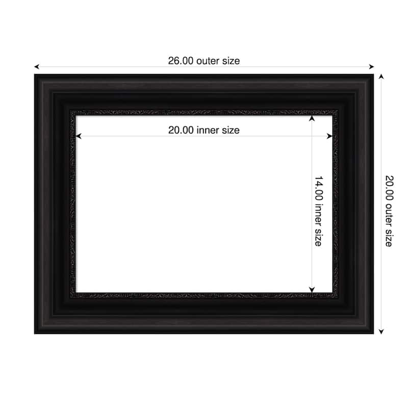 Amanti Art Parlor Black Framed Dry Erase Magnetic Board - 26 x 20 in - Parlor Black