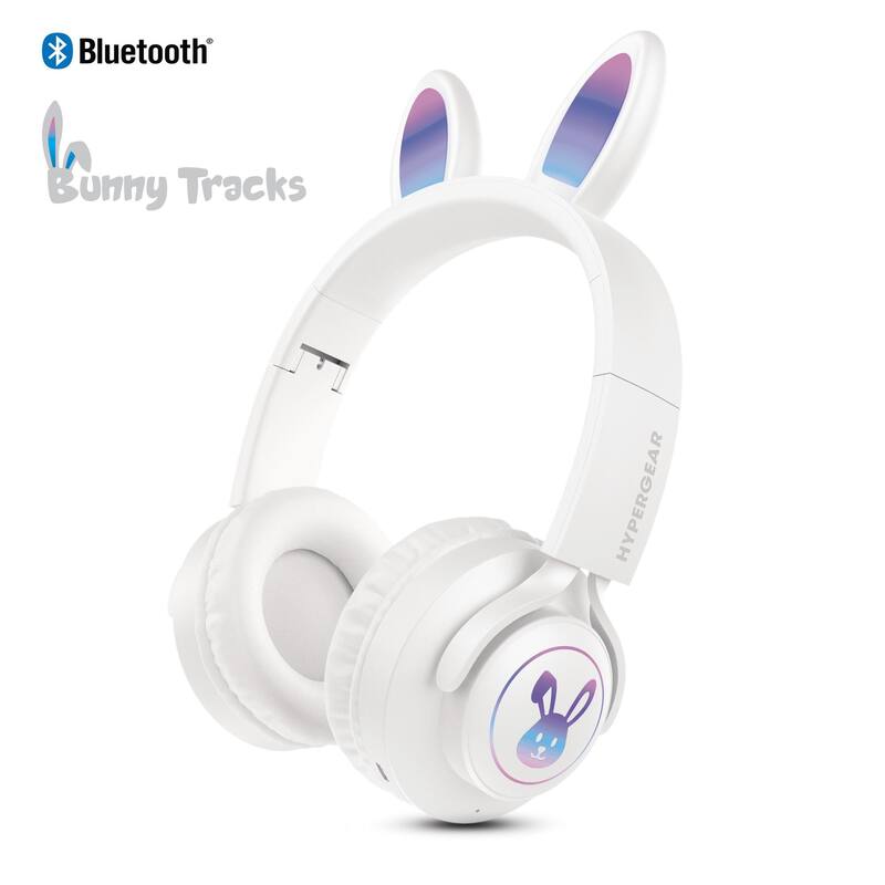 HyperGear Bunny Tracks Wireless Light-Up Headphones - White