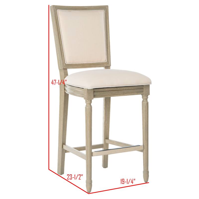 SAFAVIEH Rusmira-30 Inch Rectangular Bar Stool (Set of 2) - 23.5" x 19.3" x 47.3" - 19Wx24Dx47H