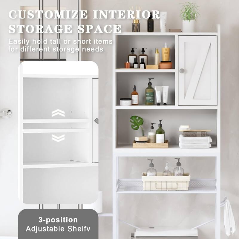 Mieres Wooden Bathroom Over The Toilet Storage Cabinet