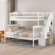 preview thumbnail 14 of 20, Stairway Twin over Full Wooden Bunk Bed with Storage Space,Modern Design