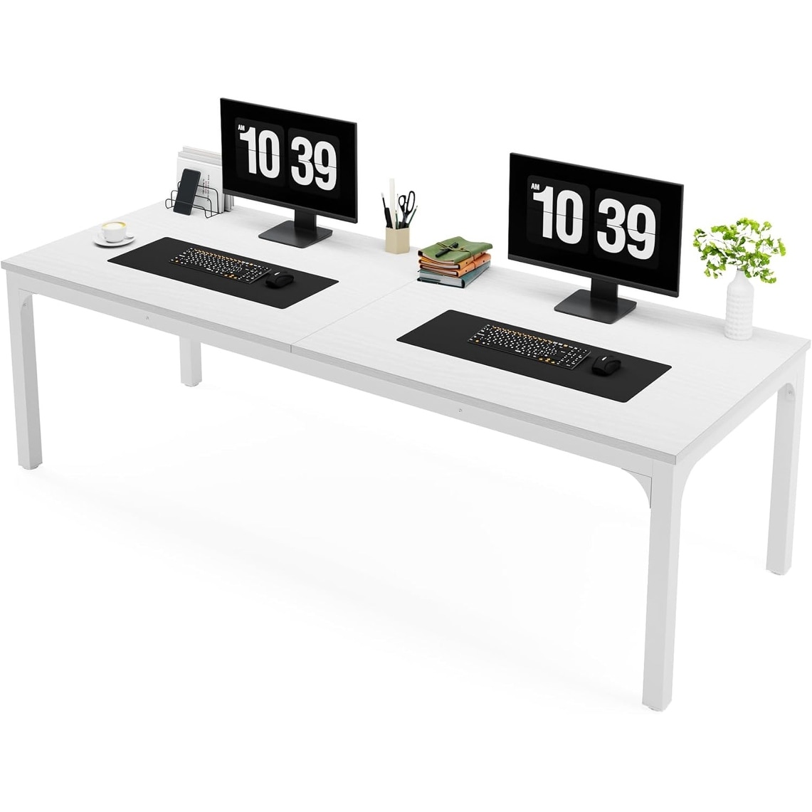 Extra Long Two Person Office Desk, Double Workstation for Home Office